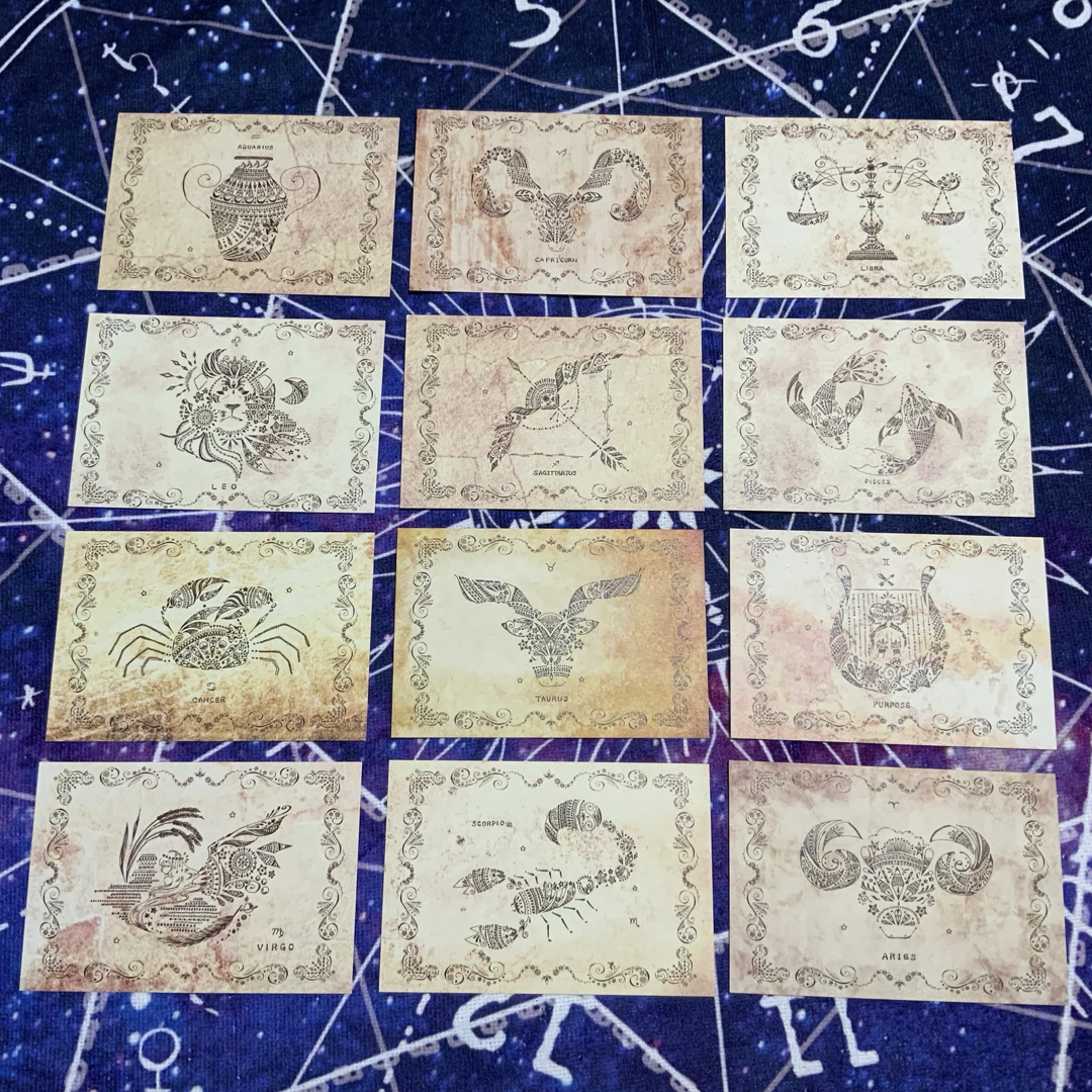 柴尾shibao 魔法書＋12星座明信片的套組