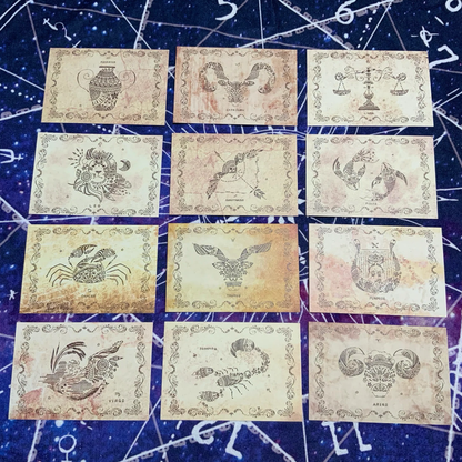 柴尾shibao 魔法書＋12星座明信片的套組