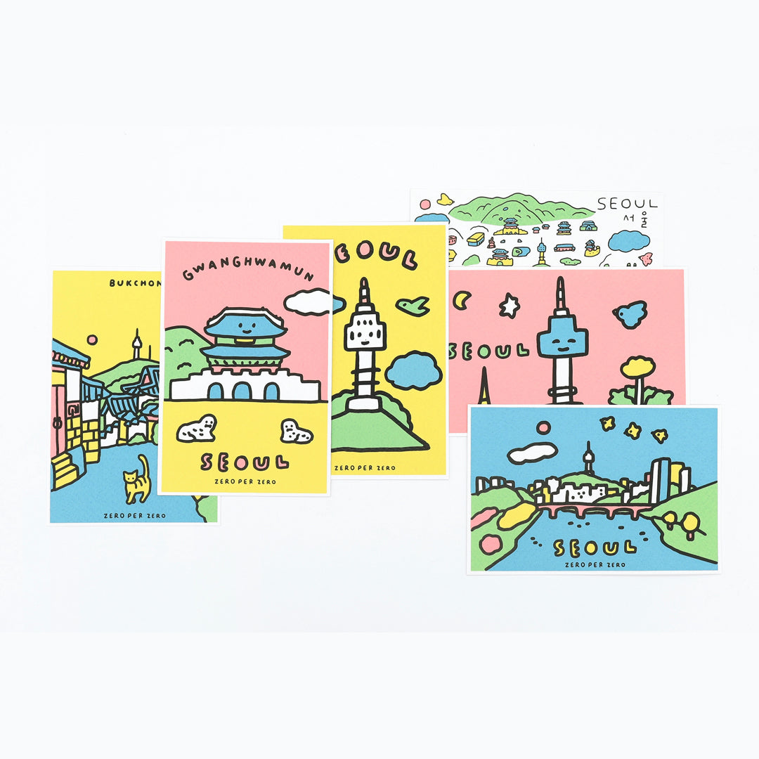 ZERO PER ZERO 絹印明信片套組 首爾景觀