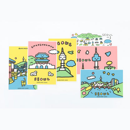 ZERO PER ZERO 絹印明信片套組 首爾景觀