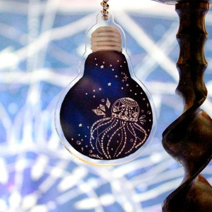 柴尾shibao 發光水母燈泡 鑰匙圈