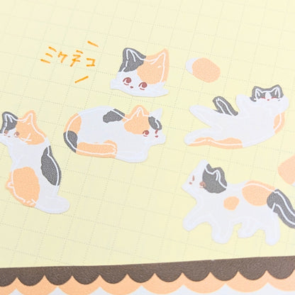 吉田次作商店 動物躲貓貓貼紙 三花貓/柴犬