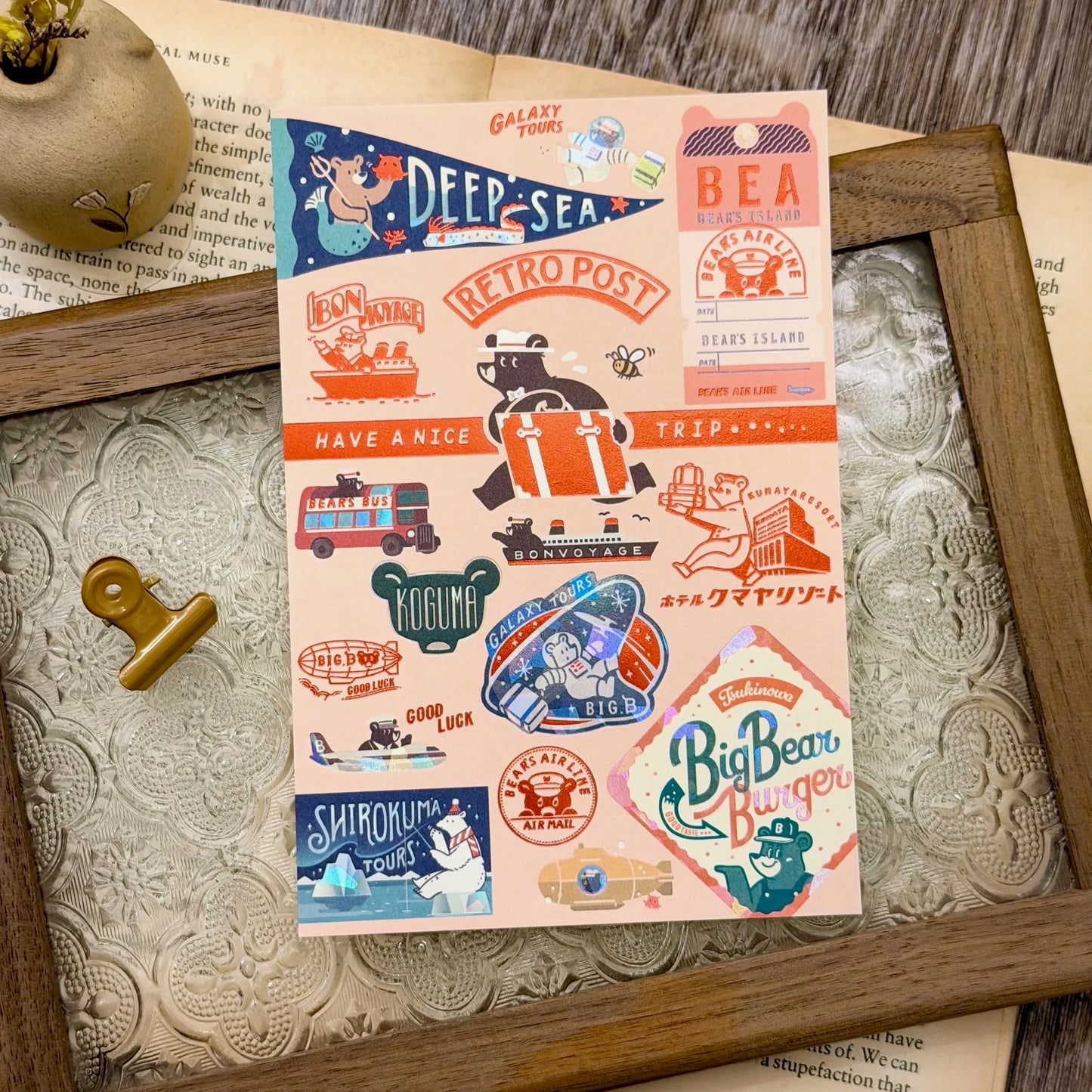 燙金郵票明信片 大熊郵便