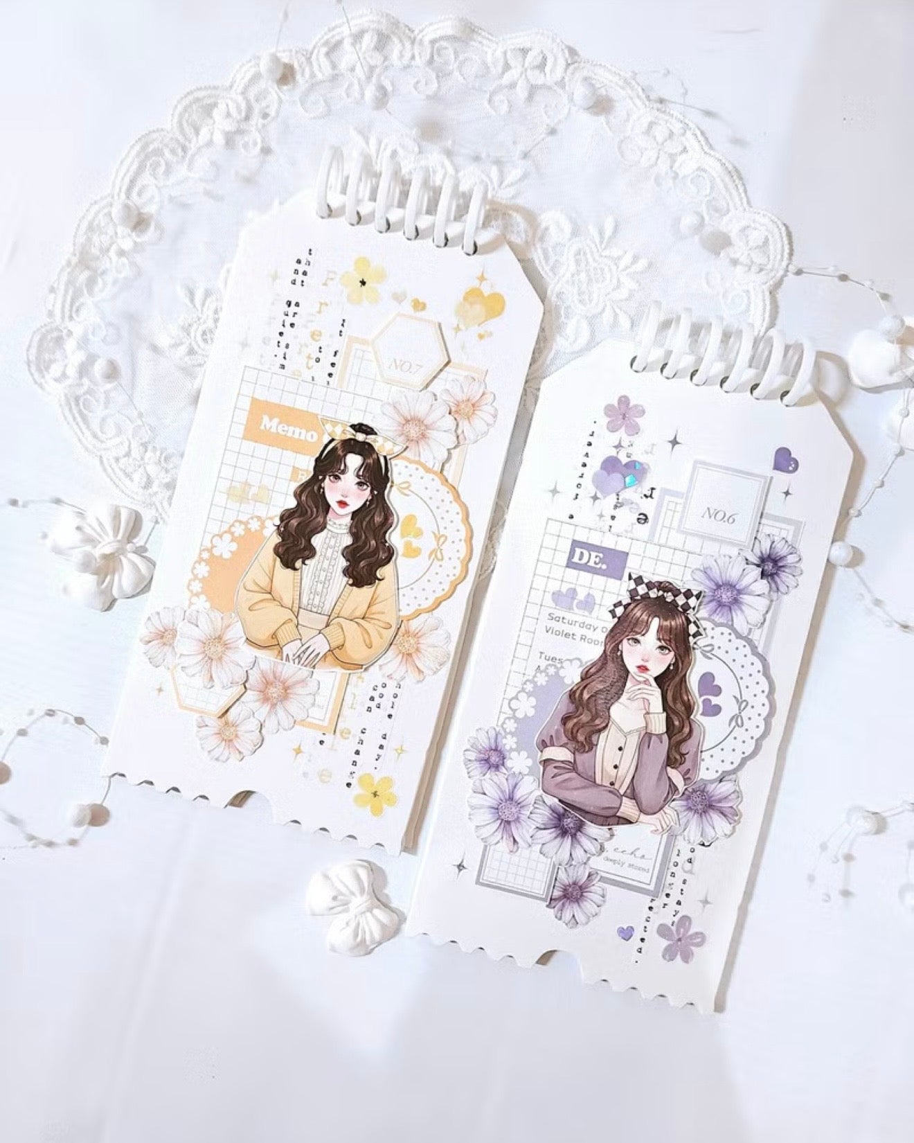緞帶蕾絲 便條紙本 粉彩色 / 鮮豔色