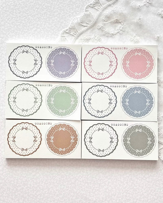 緞帶蕾絲 便條紙本 粉彩色 / 鮮豔色