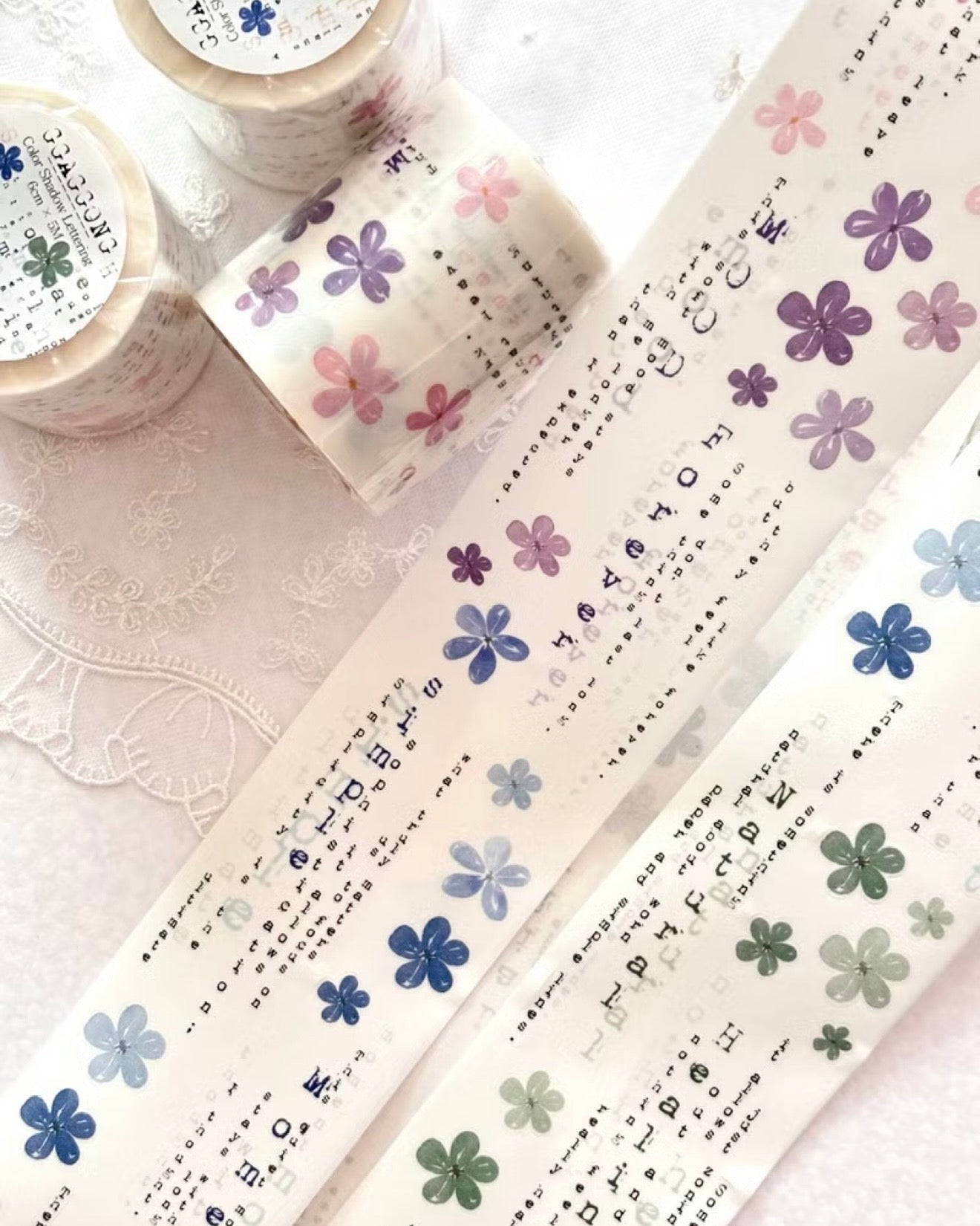 綴色陰影字母 紙膠帶 (割型) 日本和紙 / 亮面PET