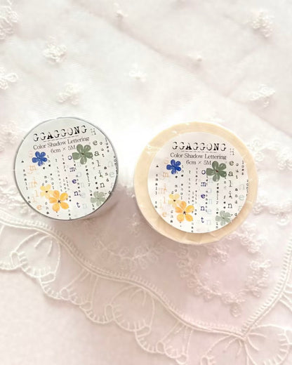 綴色陰影字母 紙膠帶 (割型) 日本和紙 / 亮面PET