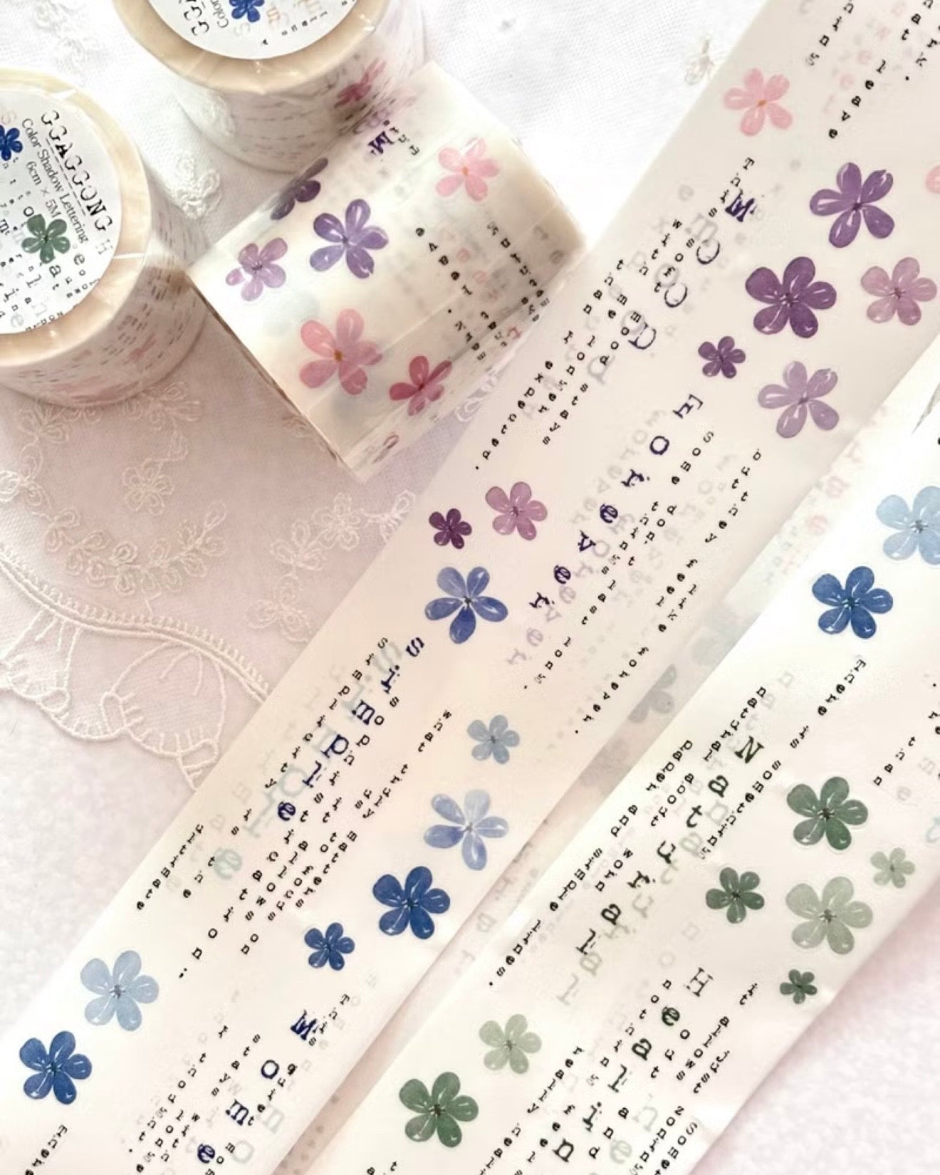 綴色陰影字母 紙膠帶 (割型) 日本和紙 / 亮面PET