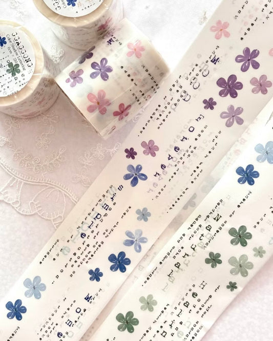 綴色陰影字母 紙膠帶 (割型) 日本和紙 / 亮面PET