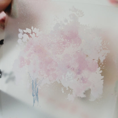 棉花樹霧面透明貼紙包