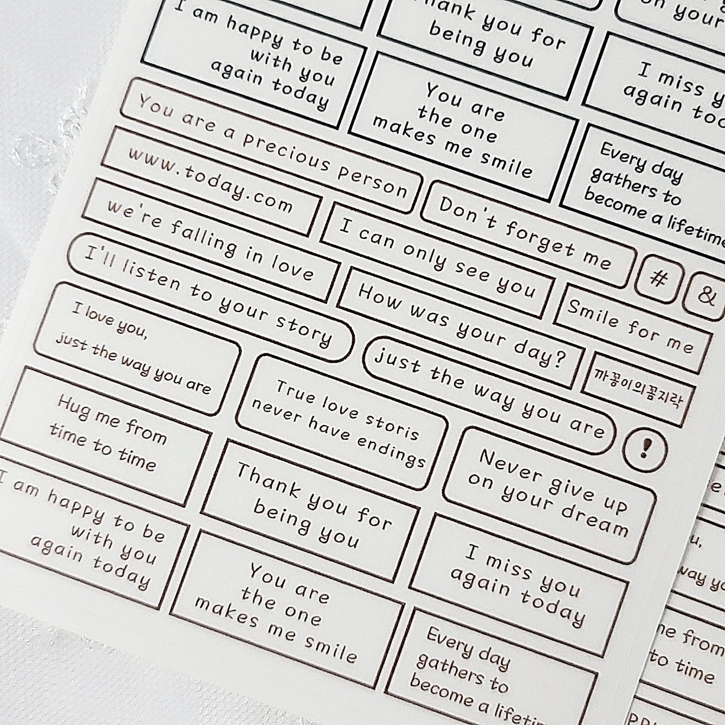對話框英文字 透明貼紙