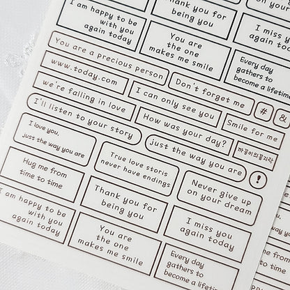 對話框英文字 透明貼紙
