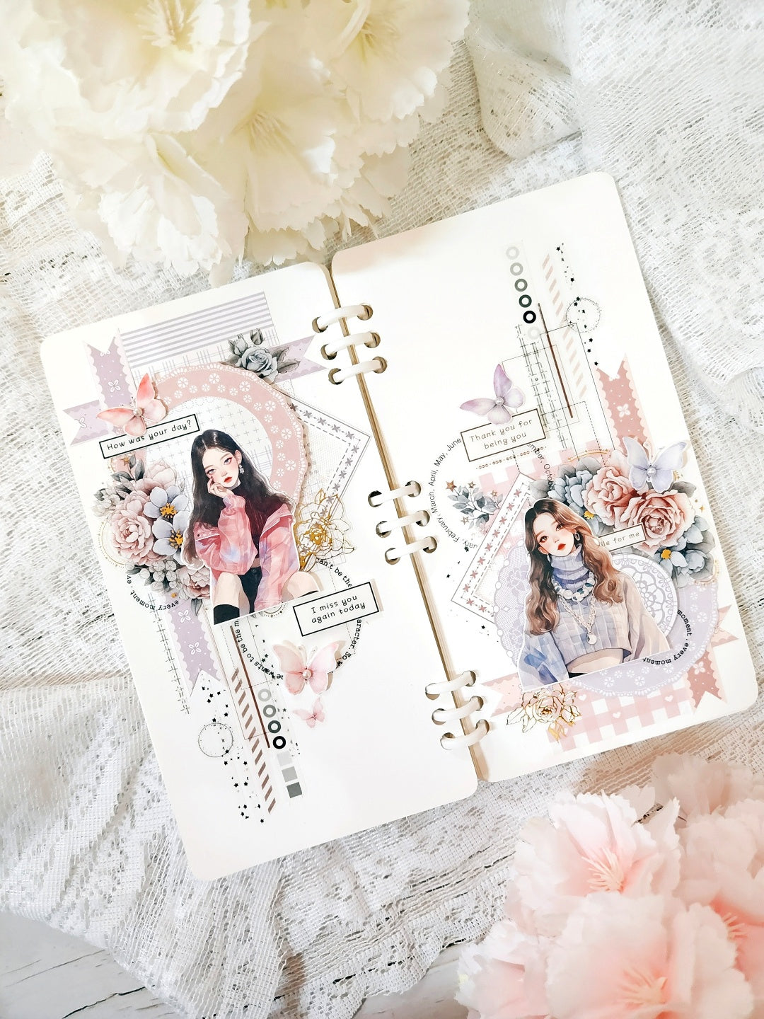 花朵蕾絲便箋本組