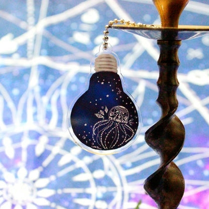 柴尾shibao 發光水母燈泡 鑰匙圈