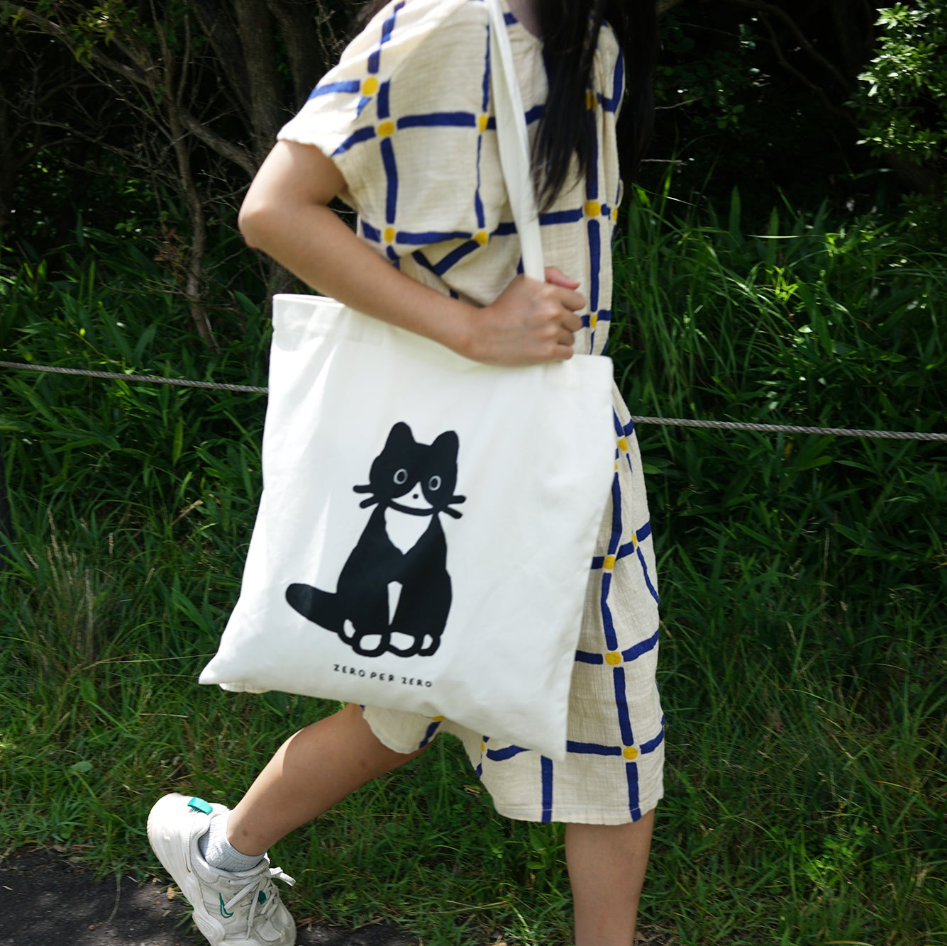 ZERO PER ZERO 帆布袋 賓士貓 (白色)
