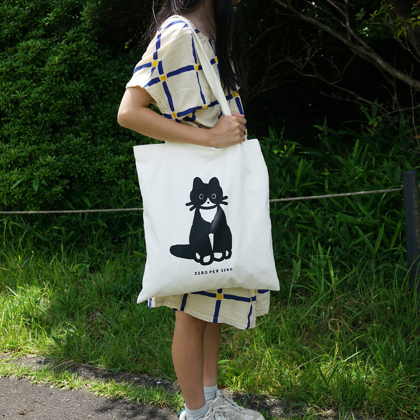 ZERO PER ZERO 帆布袋 賓士貓 (白色)
