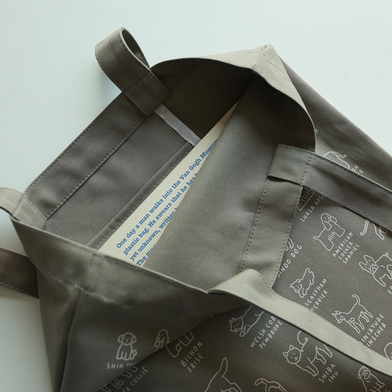 ZERO PER ZERO 帆布袋 小狗圖鑑 (灰色)