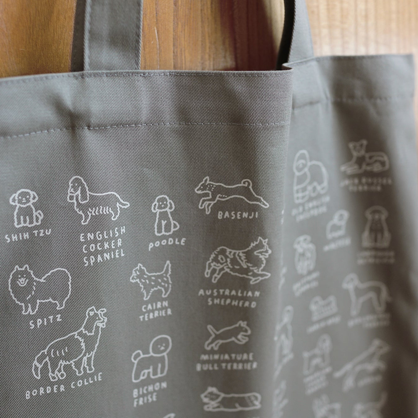 ZERO PER ZERO 帆布袋 小狗圖鑑 (灰色)