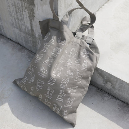 ZERO PER ZERO 帆布袋 小狗圖鑑 (灰色)