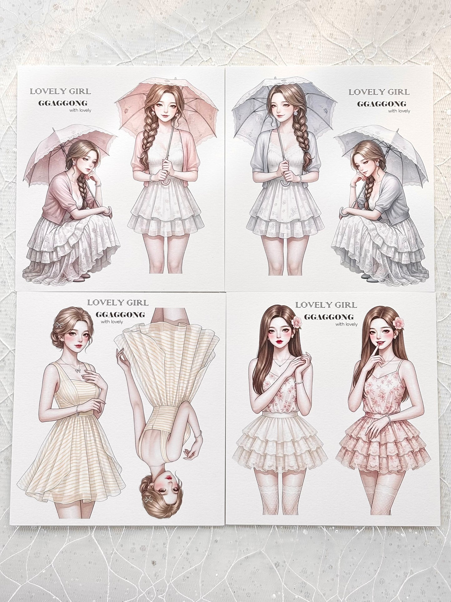 可愛女孩插畫 便箋紙包
