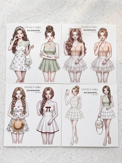 可愛女孩插畫 便箋紙包