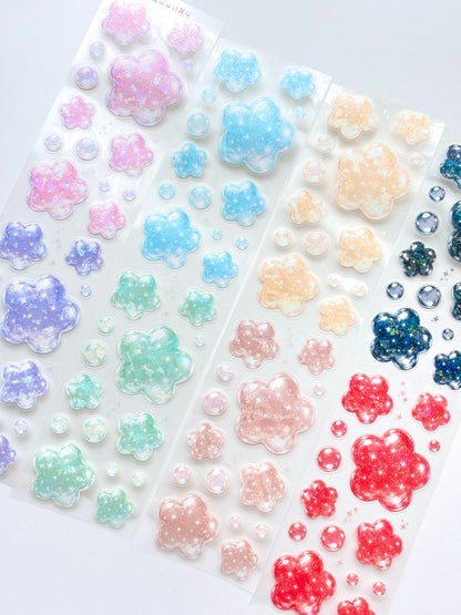 ggaggong 花漾泡泡 3D珠光亮面PET紙膠帶 (割型)