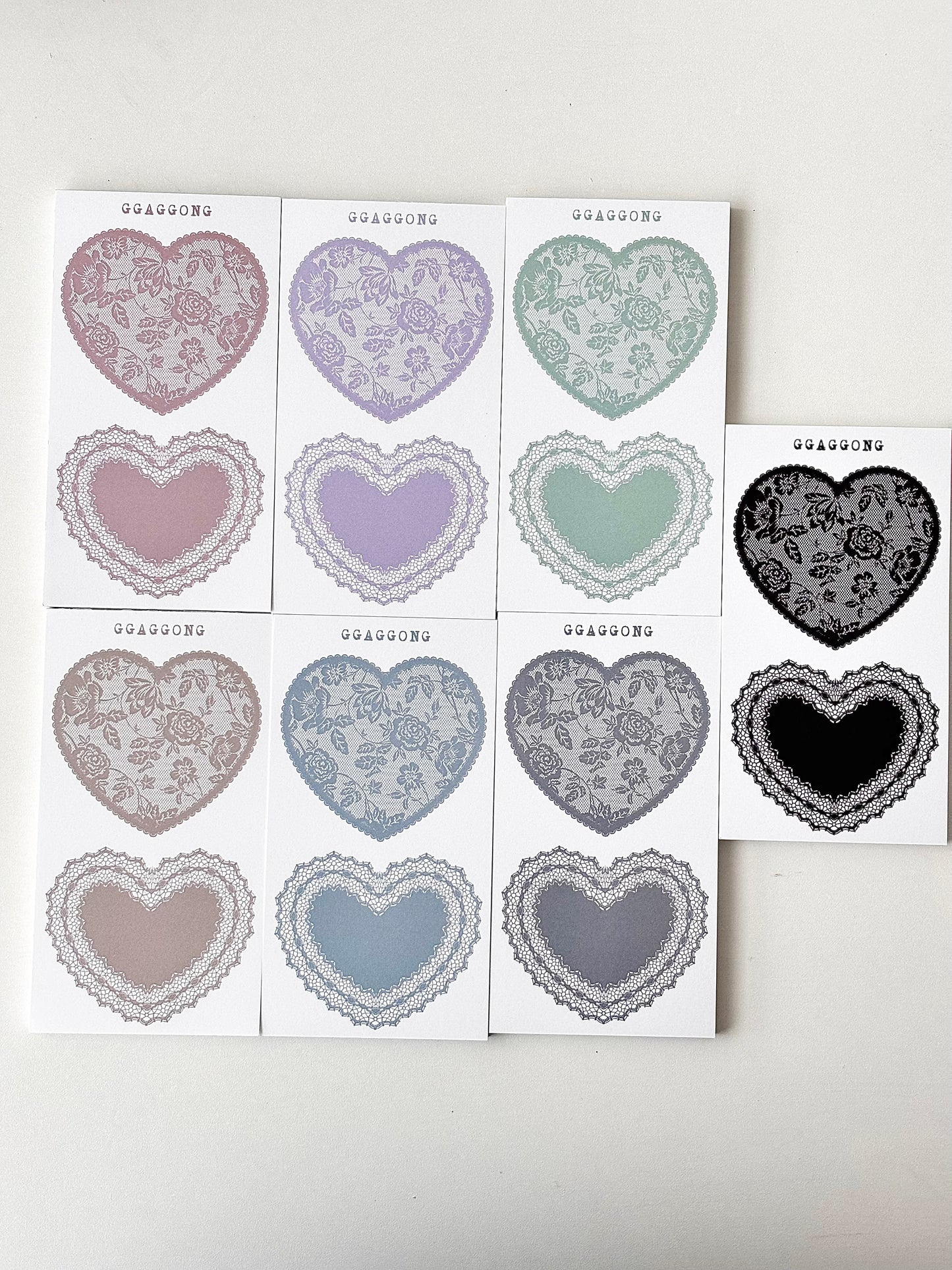 心型蕾絲框 便箋本套組