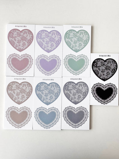 心型蕾絲框 便箋本套組