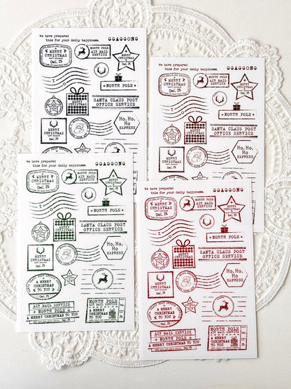 聖誕郵戳 PET貼紙包