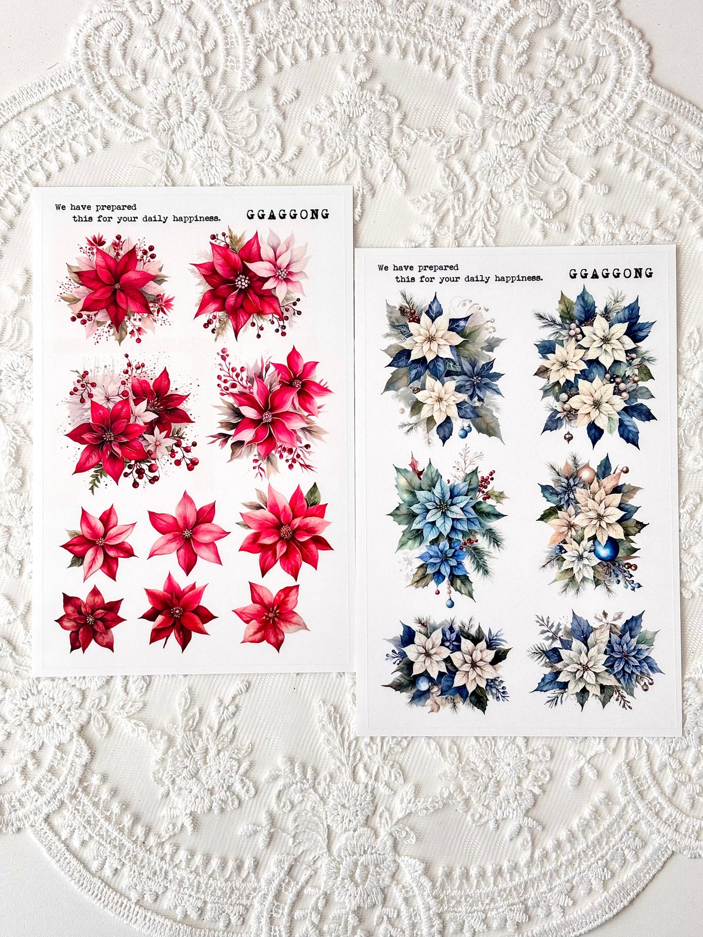 聖誕紅 PET貼紙包