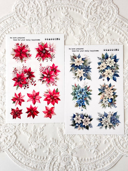 聖誕紅 PET貼紙包