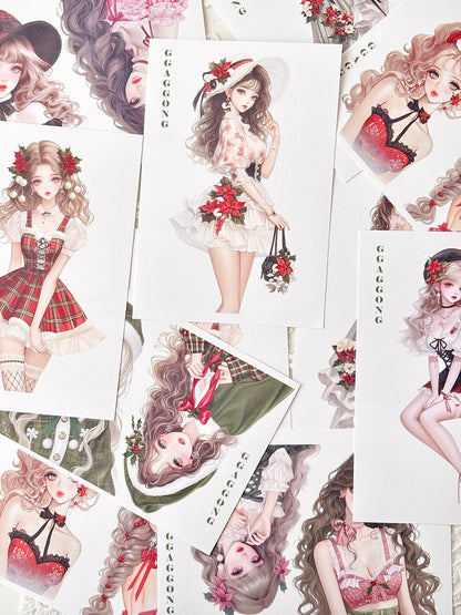 聖誕女孩 模造紙貼紙包