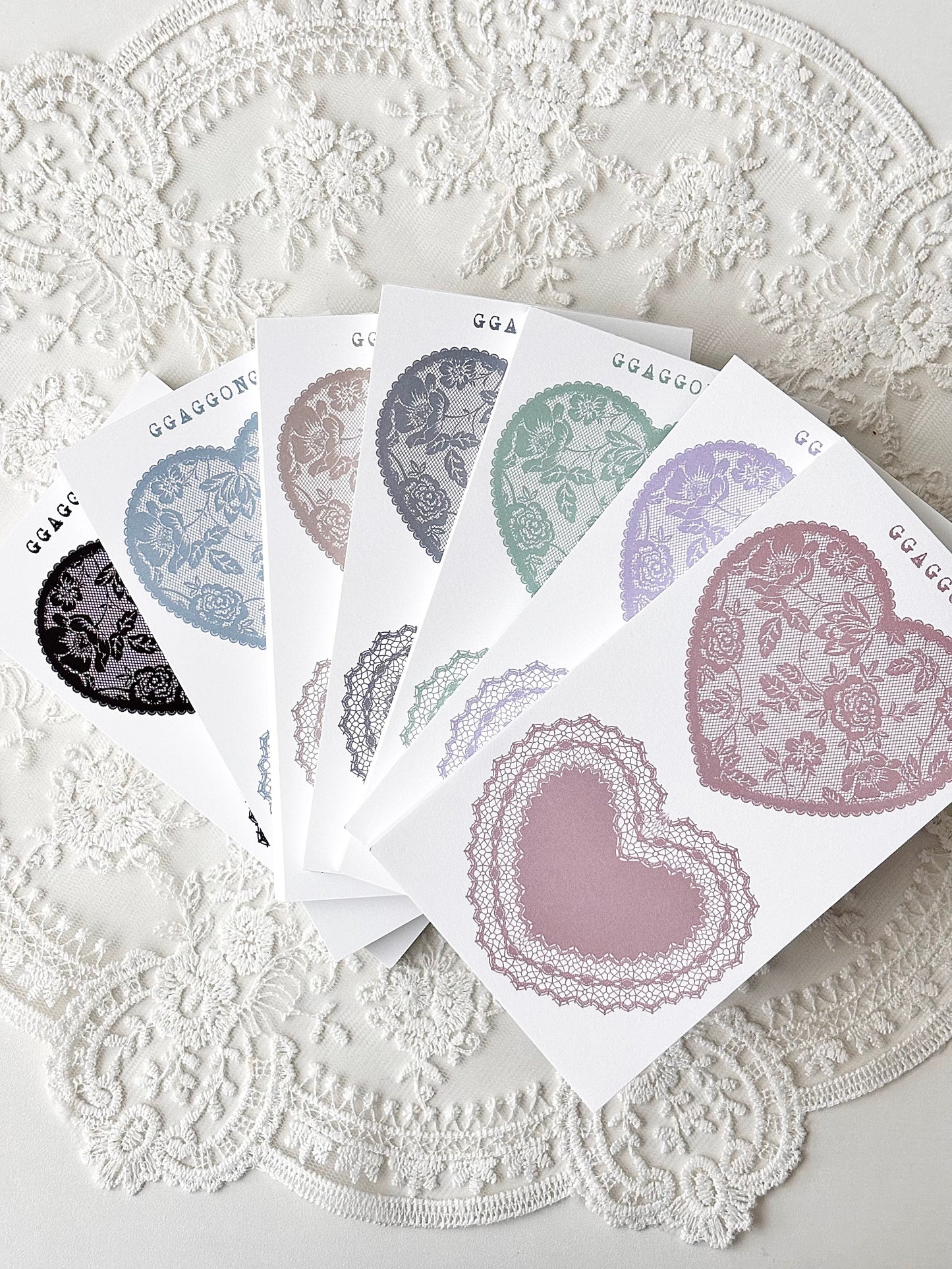 心型蕾絲框 便箋本套組