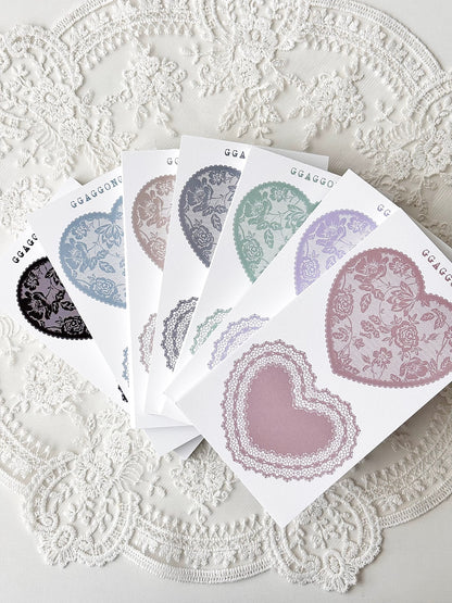 心型蕾絲框 便箋本套組