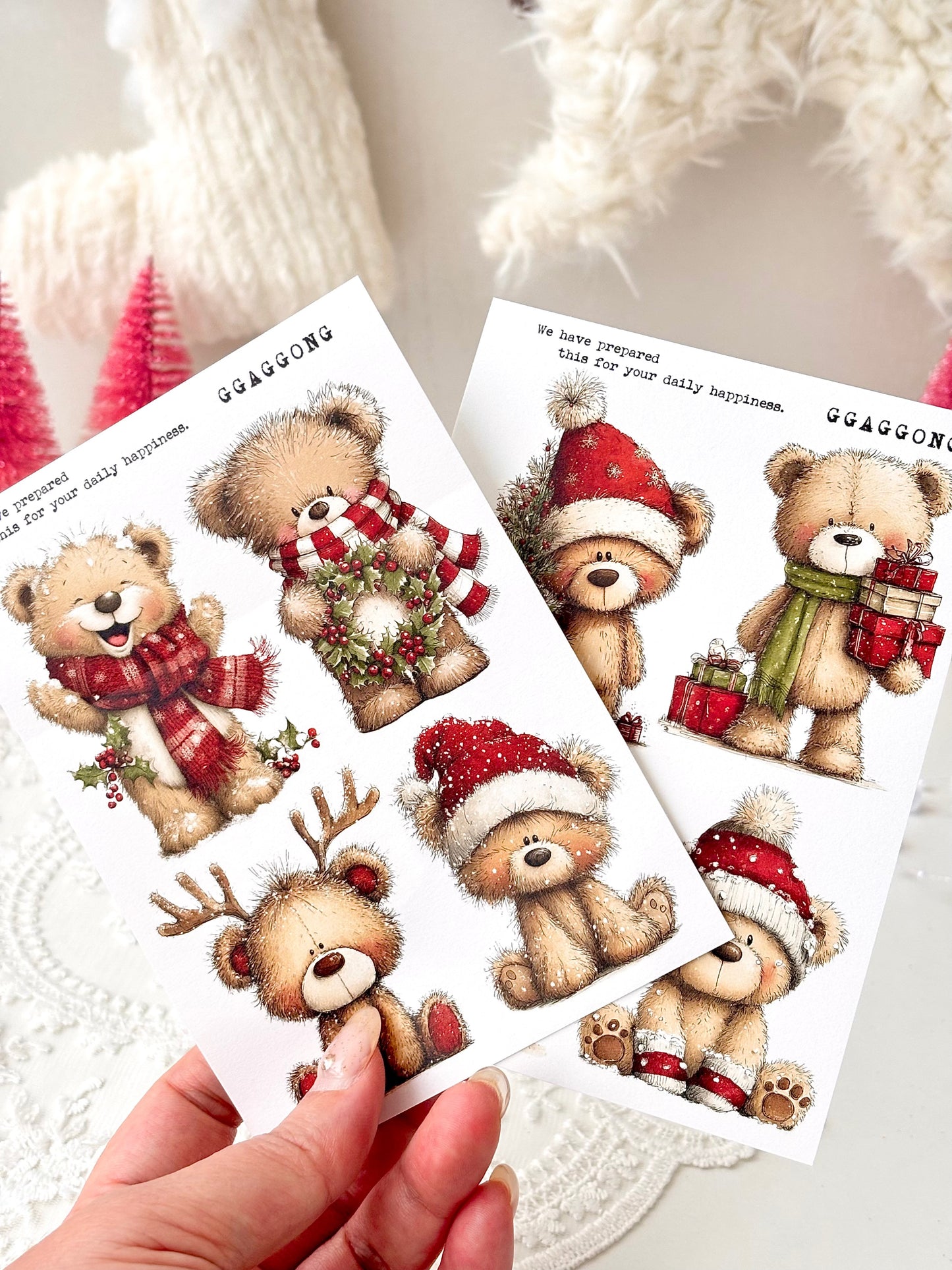 聖誕熊 模造紙貼紙包