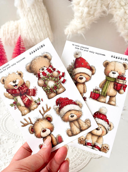 聖誕熊 模造紙貼紙包