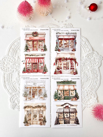 聖誕商店屋 模造紙貼紙包