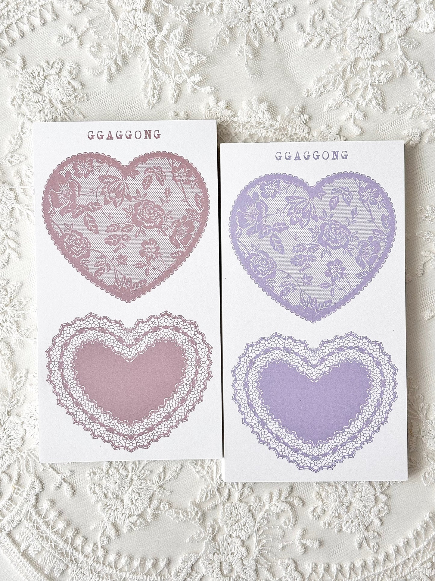心型蕾絲框 便箋本套組