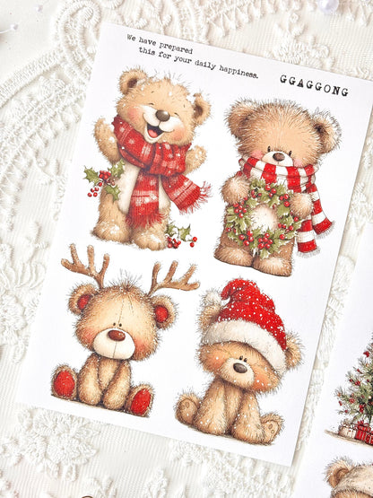 聖誕熊 模造紙貼紙包