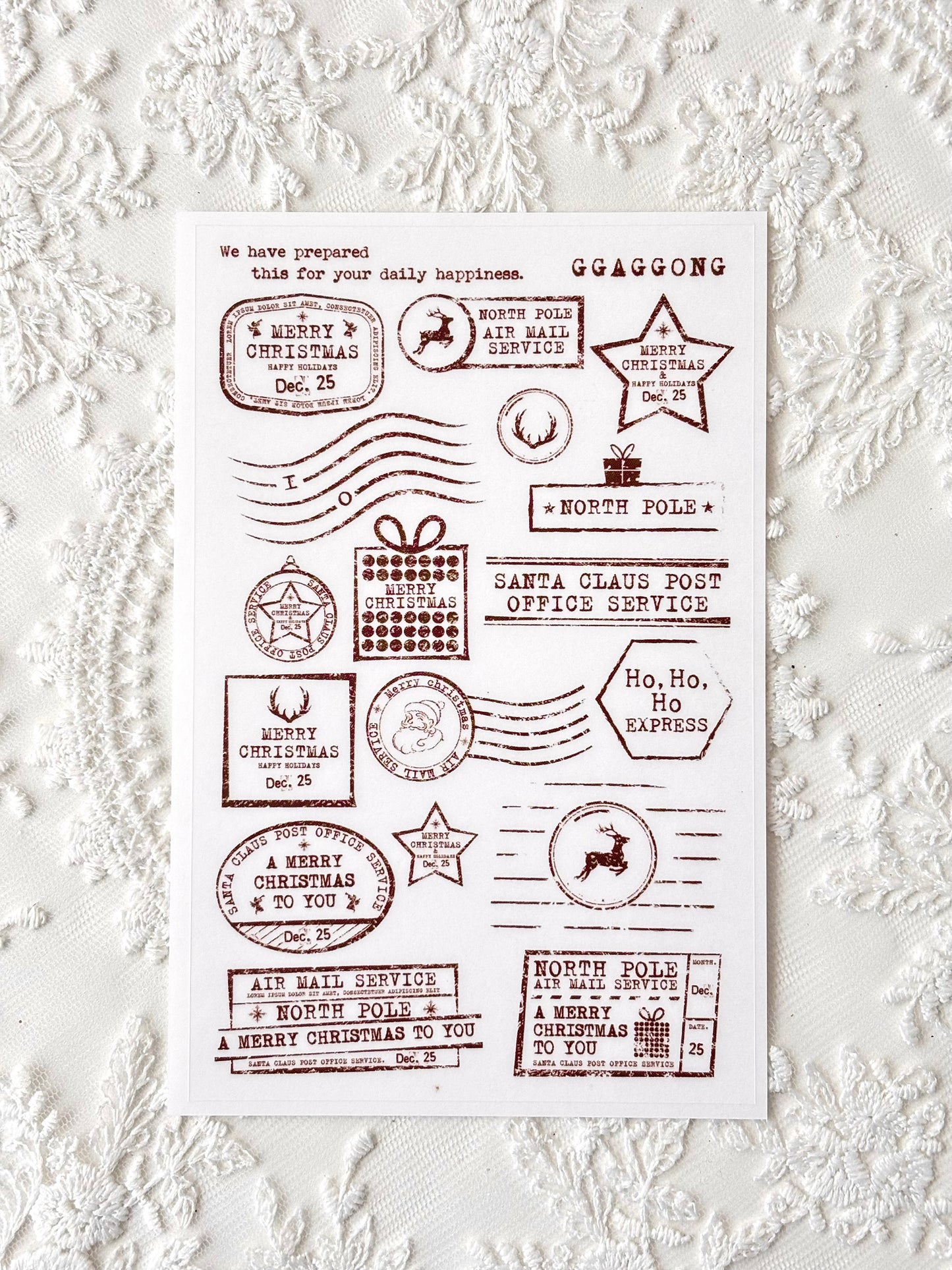 聖誕郵戳 PET貼紙包