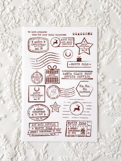 聖誕郵戳 PET貼紙包