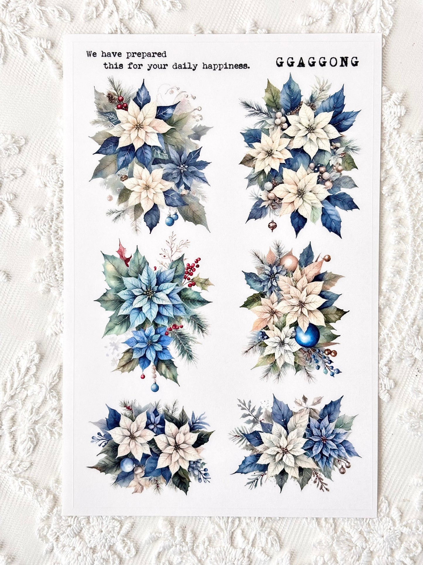 聖誕紅 PET貼紙包