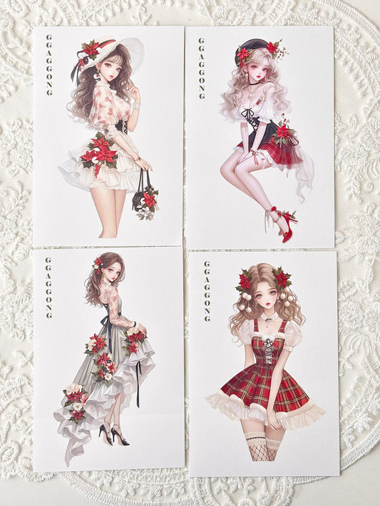 聖誕女孩 模造紙貼紙包