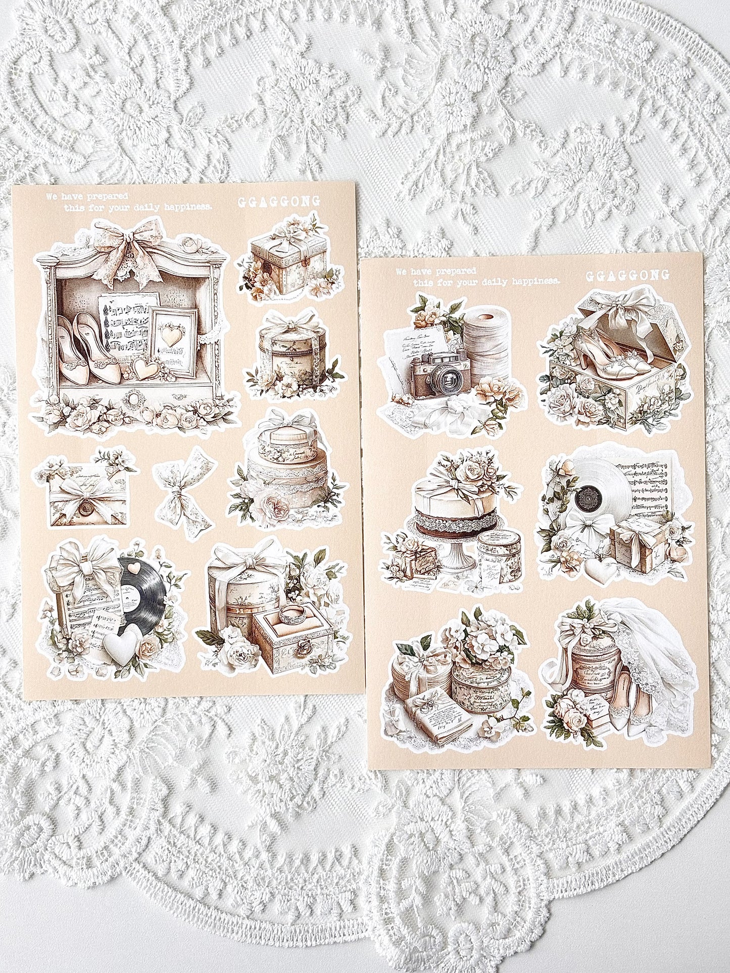 米色婚禮小物 模造紙貼紙包