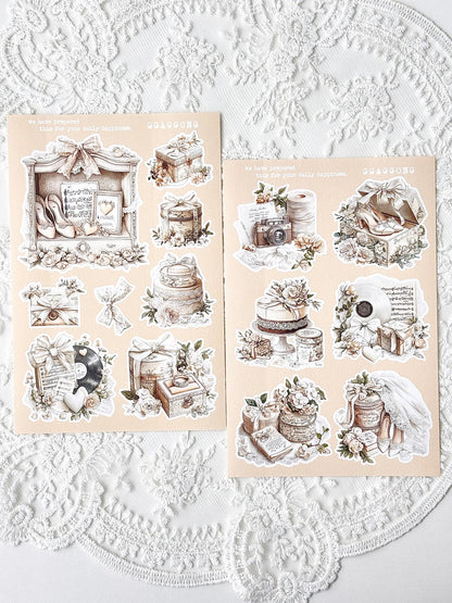 米色婚禮小物 模造紙貼紙包