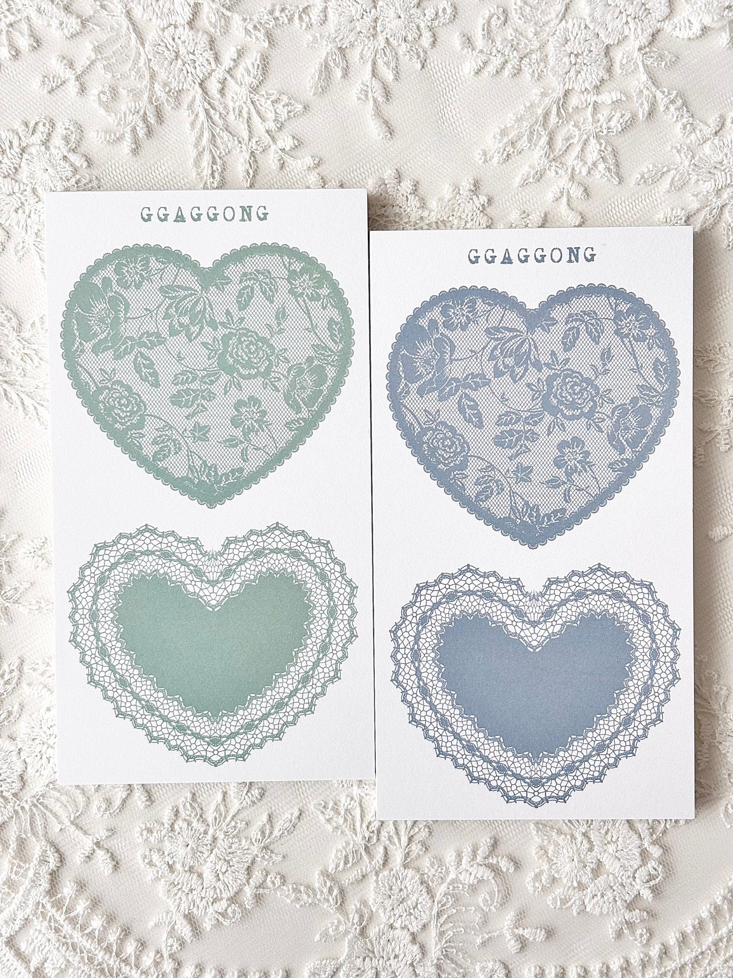 心型蕾絲框 便箋本套組