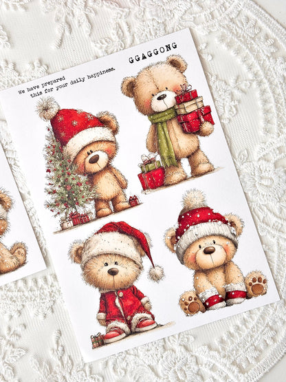 聖誕熊 模造紙貼紙包