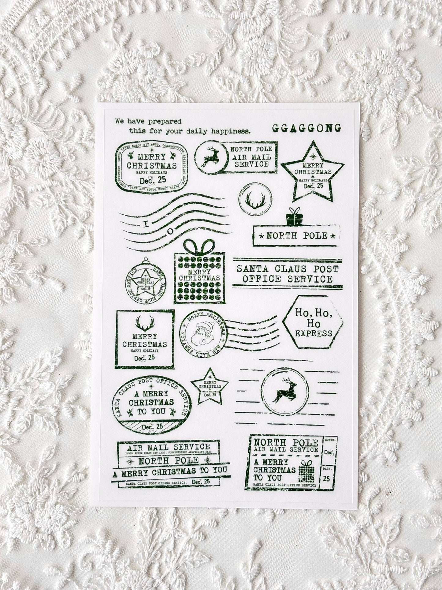 聖誕郵戳 PET貼紙包