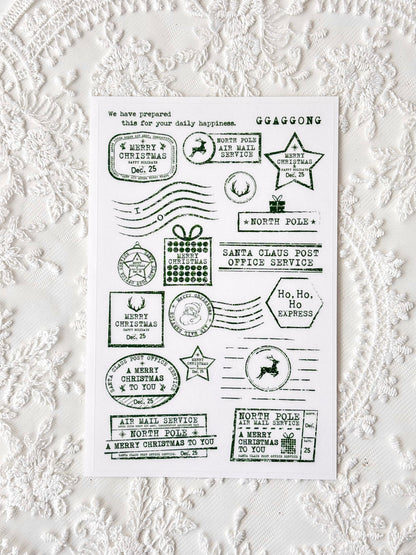 聖誕郵戳 PET貼紙包