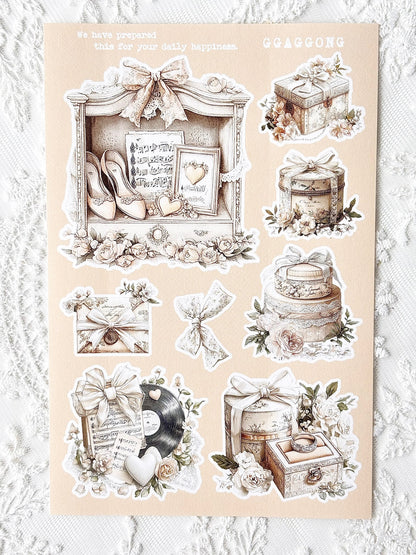 米色婚禮小物 模造紙貼紙包